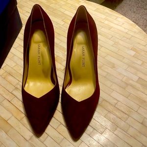Sarah Flint 85mm Bordeaux Suede ‘Perfect Pump’ size 37.5 NWB